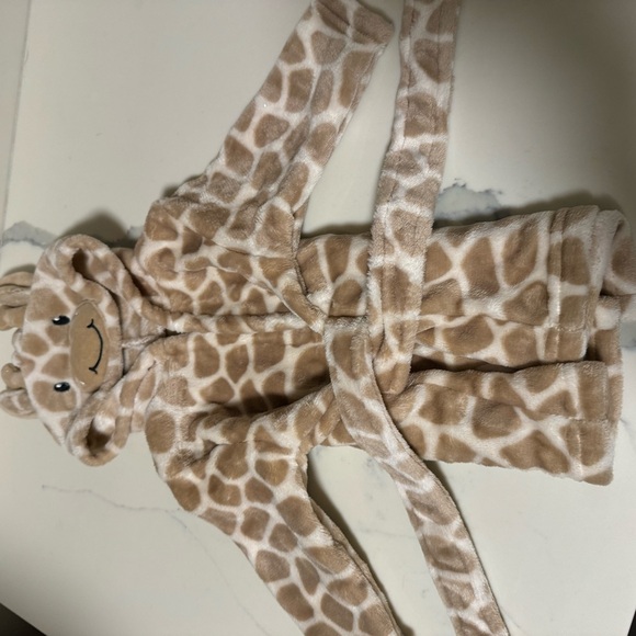 Hooded soft plush Baby bathrobe Giraffe 6-9 months NWOT - Picture 6 of 12